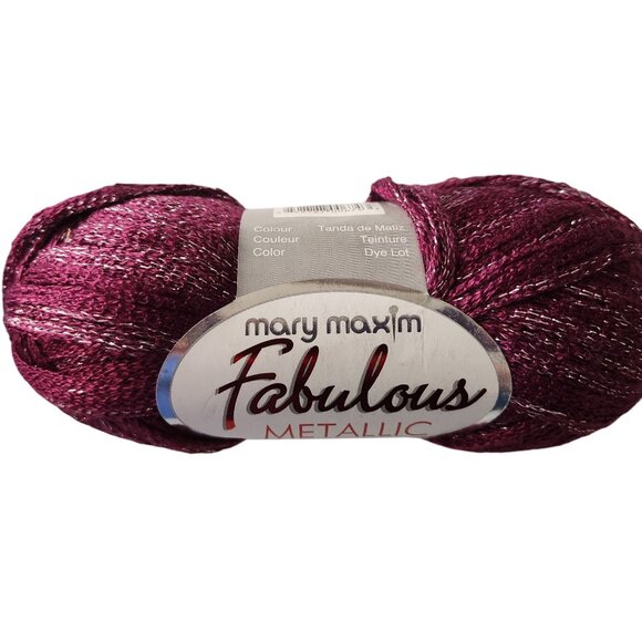 Mary Maxim Fabulous Metallic yarns 3 Plum 834-206 skeins 100 Grams Dye Lot - Picture 2 of 6